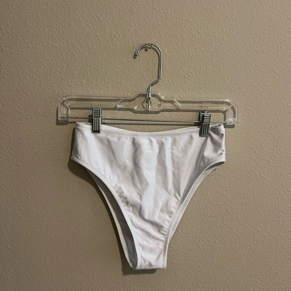 White High Waisted Swim Bottoms